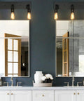 Industrial Farmhouse Vanity Light With Three Lights Water Pipe Wall Sconce over modern bathroom mirrors