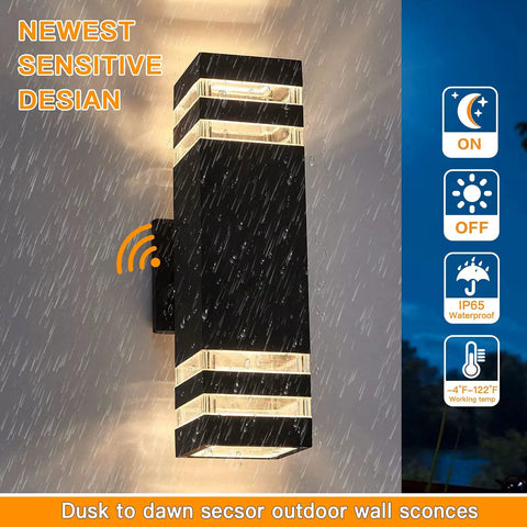 Dusk To Dawn Outdoor Wall Lights Up Down Exterior Sconces With E26 Socket Waterproof Anti Rust Porch Lanterns Wall Mount For House Patio Garage 2 Pack under rain