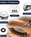 Nine Hundred Seventy Piece Assorted Pop Rivets With Washers Kit Includes Solid Aluminum Blind Rivets In Four Exact Sizes placed around a wooden surface.