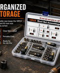 Pro Grade 60 Piece Rivet Nut Tool Set With Metric M3 M4 M5 M6 M8 Heads, Heavy Duty Carbon Steel Build For Auto Repair, Sheet Metal Work, And Equipment Maintenance, The Ultimate All In One Rivet Nut Kit in organized case