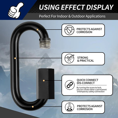 3 Inch Chain Quick Links Set Of 4 Marine Grade Stainless Steel Screw Chain Links with anti-corrosion feature display