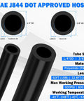 Image of 55 Piece Air Line Tubing Kit With 1/4 And 3/8 Inch DOT Air Lines showcasing tube sizes and material details.