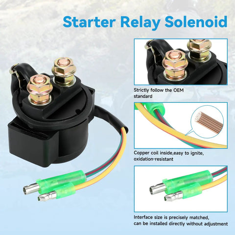 Ignition Coil Switch Starter Solenoid Relay Kit Works With TRX250 FourTrax ATV With Voltage Regulator CDI Box Compatible 1997 Through 2021 Quad 4 Wheeler Parts