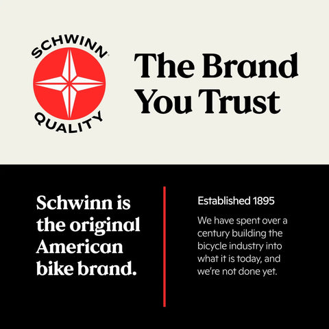 Schwinn quality logo and text promoting the brand's history and trustworthiness.