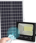 JUDYSSY 200W Led Solar Flood Light Dusk to Dawn Sensor Light with solar panel and remote control.