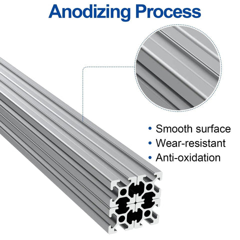 Close-up of anodizing process on 20 Pcs Aluminum Extrusion 20x20 1220 mm 48 Inch European Standard Anodized T Slot Linear Rail Profile.