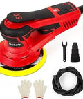 Beefy Brushless 350W 6 Inch Random Orbital Sander Polisher 10000 RPM Variable Speed Tool with accessories and gloves