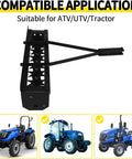 Tow Behind Lawn Aerator 32 Inch Heavy Duty Core Aerator Tool With Universal Hitch For Tractors And Zero Turn Mowers shown with tractors