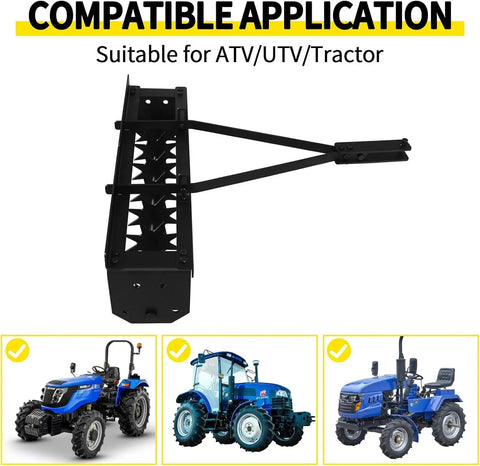 Tow Behind Lawn Aerator 32 Inch Heavy Duty Core Aerator Tool With Universal Hitch For Tractors And Zero Turn Mowers shown with tractors
