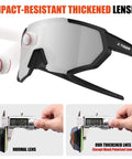 Polarized Sports Sunglasses With Five Interchangeable Lenses For Guys And Gals, Ultralight 19.2g, impact-resistant thick lenses close-up