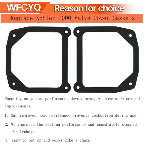 Valve Cover Gasket Set For Kohler 7000 Series With Stamped Steel Covers Direct Fit Beefed Up Seal Leak Proof Keeps Your Engine Dry Easy Install Premium Gasket Kit For Leak Prevention, black gaskets