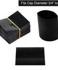 Shrink Bands 50x60mm Black Pack Of 200 Tamper Evident Seal For Hot Sauce And Other Liquids visible with folded and rolled pieces