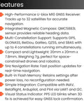 Feature list of GPS Compass Module With Upgraded 10th Gen Chip for FPV Drones, showing compatibility and satellite tracking info.