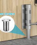 Super Tough Heavy Duty Slide Bolt Gate Latch Barrel Bolt Lock for Wooden Fences Sheds Barn Doors Yards and More shown installed
