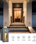 Entrance with Indoor Stair Lights With Dope Motion Sensor 3W 3000K Aluminum Waterproof Vertical LED Step Lights, black finish