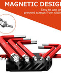 Close-up of 18 Piece Magnetic Allen Key Set with Ball End Hex Keys and Torque Handle, S2 Steel Long L Keys, on a black holder.
