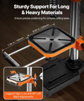 Built Different 12 Inch Benchtop Drill Press With Beefy 5 Amp Motor And Variable Speed Control features sturdy support table for precise drilling.