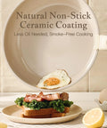 Detachable Handle Non Toxic Ceramic Pots and Pans Set with PFAS PFOA PFOS Free PTFE Free Nonstick Cookware frying egg pan