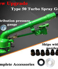 Green Impact Sprinkler With Pressure Gauge 2 Inch Farm Irrigation Spray Gun 360 Degree Big Coverage System with 7 Nozzles