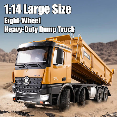 Heavy Duty RC Dump Truck 1 14 Scale, 12 Channel 4WD Remote Control Construction Vehicle on rugged terrain