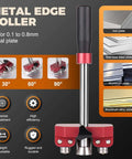 Edge Roller Bender For Sheet Metal Pro Grade Standing Seam Roofing Tool showing metal compatibility and adjustment angles