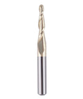 Tapered Ball Nose End Mill One Quarter Inch Shank With One Sixteenth Inch Radius For 3D Carving Engraving Router Bit ZrN Two Flute Carbide Cutter