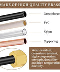 Brass Compression Tube Fitting One Quarter Inch To One Quarter Inch OD Ten Pack Twenty Four Degree Tapered Bore Sleeve Included Durable Plumbing Fittings Pro Grade Brass For DIY Installations for PVC, nylon, copper, and rubber tubing