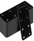 20 Pack Black Mending Plates 4 Inch Long By 1-1/2 Inch Wide Straight Wood Connector Carbon Steel Predrilled With Eight Countersunk 5mm Holes