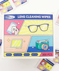 Lens cleaning wipes box, 300 pcs, Lanent, individually wrapped for glasses, phones, cameras