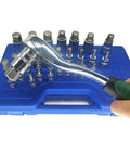 Heavy Duty Hex Bit Socket Set With Allen Wrench Kit for Ratchet Tools SAE and Metric in blue case