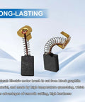 Four Pack Heavy Duty Carbon Brush Set Hella Durable For Table Saws No Fuss Direct Fit Replacement Guarantees Kickass Motor Operation Over Solid Seals Covers Dw745 Dwe7480 Units With Five One Four Zero Oh Three Three One Nine Part Code, showing two carbon brushes with springs.