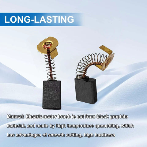 Four Pack Heavy Duty Carbon Brush Set Hella Durable For Table Saws No Fuss Direct Fit Replacement Guarantees Kickass Motor Operation Over Solid Seals Covers Dw745 Dwe7480 Units With Five One Four Zero Oh Three Three One Nine Part Code, showing two carbon brushes with springs.