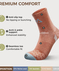 Women Merino Wool Hiking Socks Pack Of 5 Quarter Crew Length Thermal Warmth Cushioned Comfort And Moisture Wicking For All Season