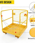 Built Tough Heavy Duty Forklift Safety Cage Solid Steel Worker Basket Platform 1150 Lbs Bad Boy Load Rating with safety lock and chain door.