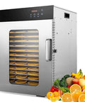 Straight Up Reliable Commercial Food Dehydrator With 12 Slick Trays For Making Jerky And Drying Fruits Vegetables And Nuts Featuring Hella Efficient 1000 Watt Heating And Digital Temperature Controls To Preserve Fresh Flavors And Lock In Essential with fruits on the side.