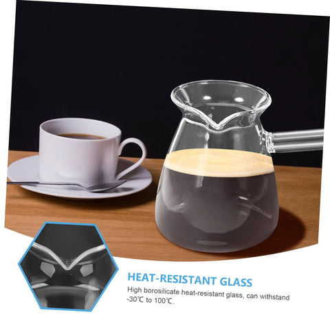 Thickened Glass Turkish Coffee Pot 16 Oz Borosilicate Teapot With Side Handle For Stovetop Brewing Coffee And Heating Milk Durable Heat Resistant Kettle