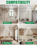 Compatibility image showing Spring Loaded Bathroom Exhaust Fan Cover For 9x9 Inch Grille Replacement in bathroom, living room, bedroom, and kitchen