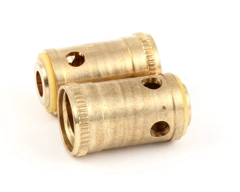 Replacement Parts Kit For Eternal Spindle Assemblies Brass Antique Brass 2 Count Pack with two brass spindle parts on white background