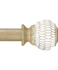 Heavy Duty Adjustable Curtain Rod Kit 16 To 144 Inch 1 Inch Diameter With Wood Grain Leaf Pattern Finials Nine Piece Interlocking Rods For Heavy Curtains Holds Up To 50 Pounds