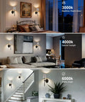FRIDEKO HOME Black Battery Operated Wall Sconces Set of 2 Small, 12.2in in various lighting settings in modern interiors.