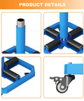 Heavy Duty Cable Reel Turntable For Cord Storage And Dispenser Industrial Steel Wire Rack Caddy close-up details of wheels and frame