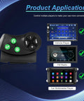 Universal Bluetooth Steering Wheel Remote For Car Stereo With Hands Free Calls Music And Video, plug and play use