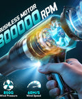 Cordless Leaf Blower 18V Compatible Portable Dust Cleaner High Speed 800000RPM Handheld Turbo Jet Blower Brushless Motor