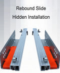 Heavy Duty Drawer Slides 25kg Load, 500mm Length, 20 Inch Roller Track Pair, steel runners with rebound slide feature