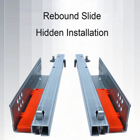Heavy Duty Drawer Slides 25kg Load, 500mm Length, 20 Inch Roller Track Pair, steel runners with rebound slide feature