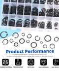 499 Piece External And Internal Retaining Ring Kit With 8 Sizes Metric O Rings Snap Circlips And Short Pick And Hook Set In Durable Plastic Storage Box For Easy Install Or Removal