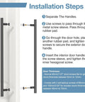 36 Inch Push Pull Door Handle Beefy Double Sided Long Barn Door Pull Handle Heavy Duty 304 Stainless Steel For Wood Glass And Metal Doors Ideal For Home Office And Commercial Use Round Bar installation steps on glass door