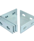 4 Pack 90 Degree Gusseted Corner Brackets For 1-5/8 Inch Strut Channel, 3/16 Inch Thick Carbon Steel With Electrogalvanized Blue Finish