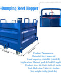 Heavy Duty 2200 Lb Self Dumping Hopper For Forklift And Manual Operation Rock Solid Steel Frame Industrial Material Cart with wheels