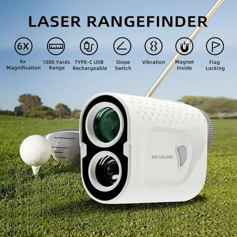 Golf Range Finder With Magnetic Mount Slope Compensation Flag Lock Vibration Measures In Yards Feet And Meters 1000 Yard Range